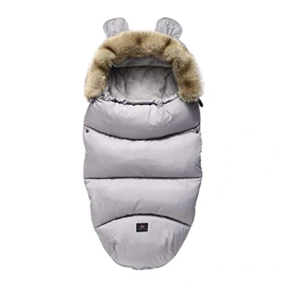 Image de Chancelière Poussette Universelle Confortable Sac de Couchage Bébé Hiver Chaud Imperméable Couverture Emmaillotage pour Poussette, Landaus, Buggy, Siège Auto, Lits (Gris)
