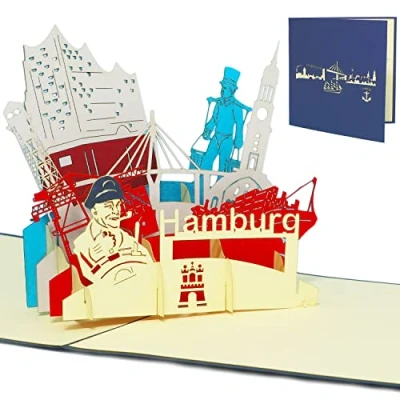 Image de Lin Carte de vœux pop up 3D Motif ville Hambourg