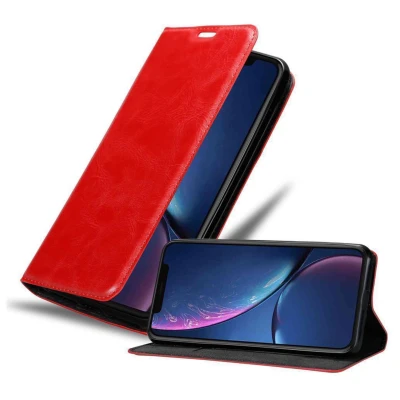 Image de Coque pour Apple iPhone 11 en ROUGE de POMME Housse protection Étui avec fermeture magnétique, fonction support et compartiment carte Neuf