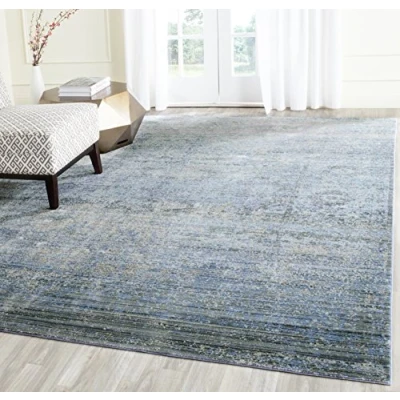 Image de SAFAVIEH MYS920 Grand Tapis de Salon rectangulaire pour Une Utilisation en intérieur, Polyester, Bleu/Multicolore, 160 X 230 cm