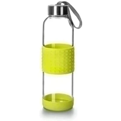 Image de Ibili Bouteille en Verre Sky, 500 ml, Vert, Borosilicate, Réutilisable, Protection Anti Choc