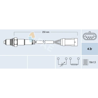 Image de FAE 77151 Sonde lambda RENAULT: Kangoo I, MEGANE 1, I Express, DACIA: Logan Berline, Sandero MCV