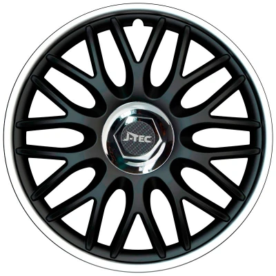 Image de J TEC Orden R J16520 Enjoliveurs 16Pouces noir/argenté, chrome