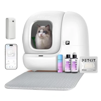 Image de PETKIT Pura Max 2 Litiere Chat Autonettoyante, Bac à Litière Autonettoyante Amélioré, Anti fuites/Anti pincement/Triple Odeur/xSecure/Contrôle APP/Capacité Maximale de 76L pour Plusieurs Chats