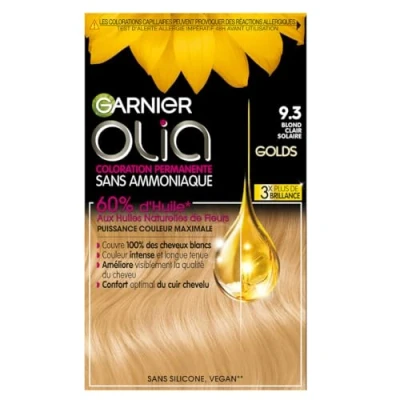 Image de Garnier Coloration Permanente Sans Ammoniaque Aux Huiles Naturelles de Fleurs Blond Beige Foncé (7.13) Olia