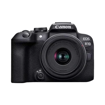 Image de Canon EOS R10 Appareil Photo Hybride Format APS C 24 Mpixels Noir Plus Objectif RF S 18 45mm F4.5 6.3 is STM Standard