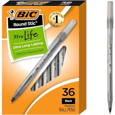Image de Bic Stylo à bille Xtra Life Pointe moyenne 36 Count Noir
