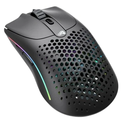 Image de Glorious Gaming Model O 2 Wireless Souris de Jeu sans Fil Hybride 2,4 GHz et Bluetooth, 68 g, superlégère, Batterie Longue durée, capteur 26K DPI, RGB, ambidextre, 6 Boutons, Pieds PTFE Noir