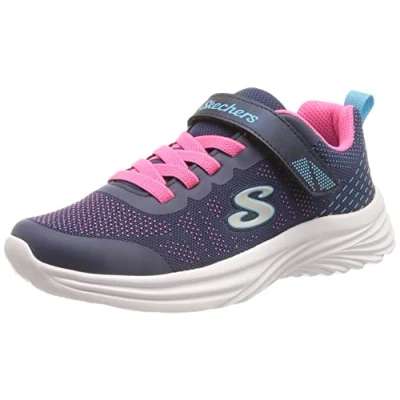 Image de Skechers Dreamy Dancer Radiant Rogue Basket, Bordure en Maille Rose Vif Bleu Marine, 36 EU