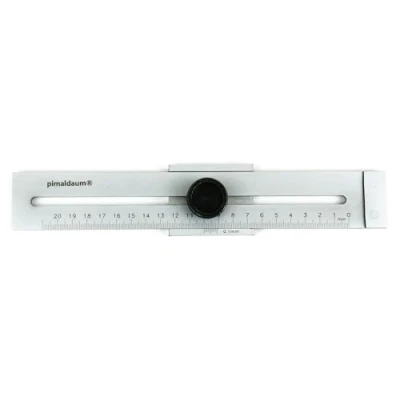 Image de PIMALDAUM® Mètre de précision 0 200 mm, DIN 2275 en acier chromé mat pour un marquage et traçage précis des marquages ​​et lignes auxiliaires