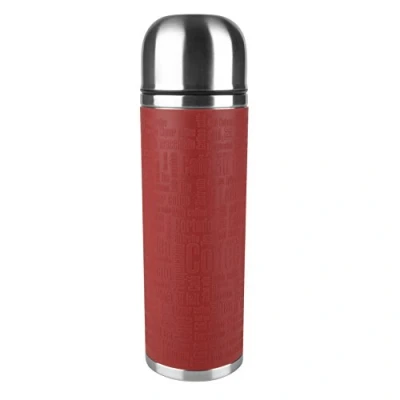 Image de Emsa 515715 SENATOR Bouteille isotherme avec gobelet, fermeture Safe Loc, Soft Touch, 1L, rouge