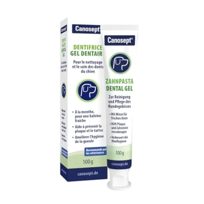 Image de Canosept Dentifrice Chien 100g pour Plaque Destructor Anti tartre Le Nettoyage et Soin des Dents du Mauvaise haleine