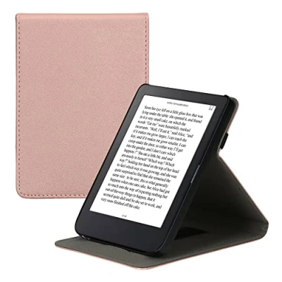 Image de kwmobile Étui pour liseuse électronique Compatible avec Kobo Clara 2E Housse Rabat Simili Cuir Or Rose