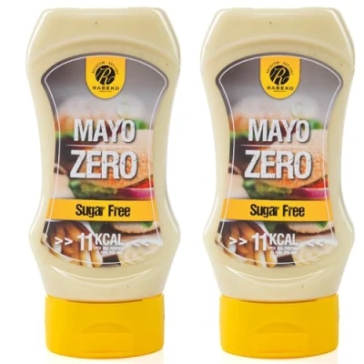 Image de Rabeko Zero Sauce Mayo, 2 x 350ml sans sucre et peu de matières grasses produits sains, faible en glucides calories pour salades, frites, burgers, grillades gluten ni lactose
