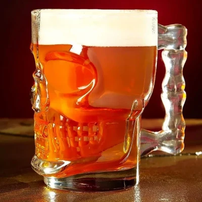 Image de Chope à bière tête de mort