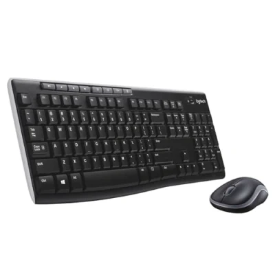 Image de Logitech MK270 Desktop for Education avec Protection en Silicone, Clavier et Souris sans Fil pour Windows, USB 2,4 GHz, compacte, 8 Touches multimédia, PC, AZERTY France Layout Noir