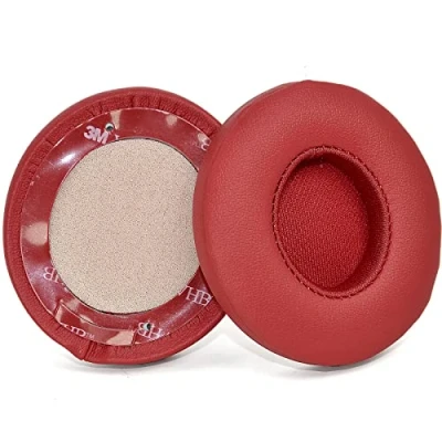 Image de Solo3 Coussinets de Rechange pour Casque sans Fil Beats Solo 2 &amp; 3 en Mousse à mémoire Forme avec Cuir protéiné Doux (vin Rouge)