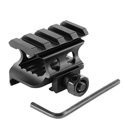 Image de ACEXIER 20mm Weaver Picatinny Rail avec 4 Fentes en Alliage d&#039;aluminium Adaptateur support Riser Base portée pour chasse Paintball Accessoires