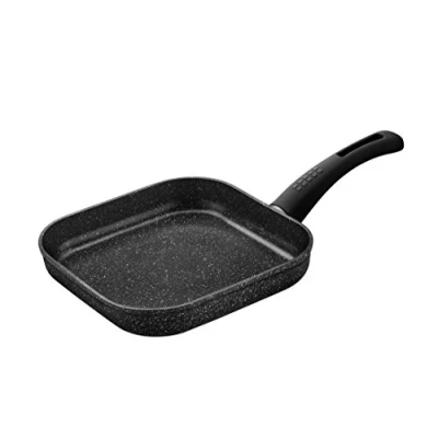 Image de Monix Mineral Gril Carré sans Rainures 24 cm, Aluminium Forgé, Revêtement Antiadhésif Quantanium PFOA, Compatible Tous Feux Y Compris Induction