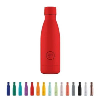 Image de Cool Bottles Bouteille en Acier Inoxidable 350 ml Vivid Red 23,5 x 7 cm Isotherme Boissons Froides 36 Heures Chaudes 18 Triple Technology Sans BPA