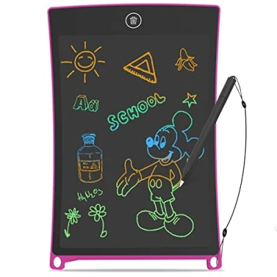 Image de GUYUCOM Tablette Dessin Enfant 8,5 Pouces Ecriture LCD et Magique pour Les Enfants avec Une Ligne Colorée Plus Lumineuse,Grands Cadeauxs 3 4 5 6 7 Ans Garçons Filles (Rose)