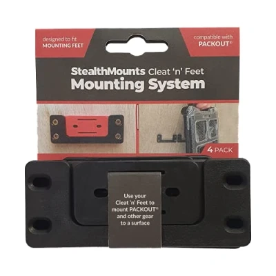 Image de StealthMounts Système de Montage Cleat &#039;n&#039; Feet (lot 4) rangement boîte à outils n&#039;importe où Compatible avec Milwaukee Packout