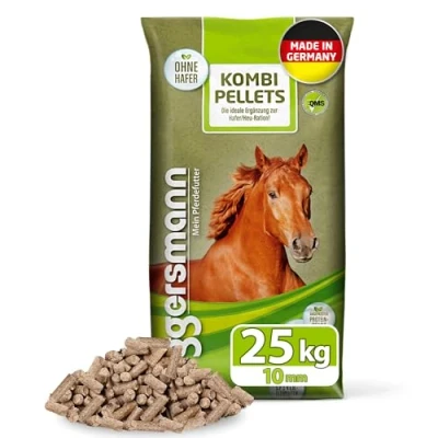 Image de Eggersmann Mein Pferdefutter Combi Pellets 10 mm 25 kg Nourriture mélangée à granulés pour Chevaux et poneys Complément idéal l&#039;alimentation l&#039;avoine au Foin
