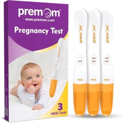 Image de Test de Grossesse Précoce 10 UI/L, Premom 3 hCG en Stylo Urinaire Fiable Rapide et Facile avec l&#039;Application Gratuite