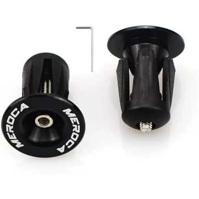 Image de FOMTOR Bouchon de Guidon, 1 Paire Bouchons d&#039;extrémité Barre Vélo, Noir Bar Ends VTT Cintre Velo Embout Guidon en Aluminium, pour vélo Route, VTT, BMX