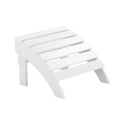 Image de Repose pied Confortable pour Fauteuil Bas de Jardin Effet Bois Blanc Résitant ou Terrasse Style Rustique et Campagne Beliani