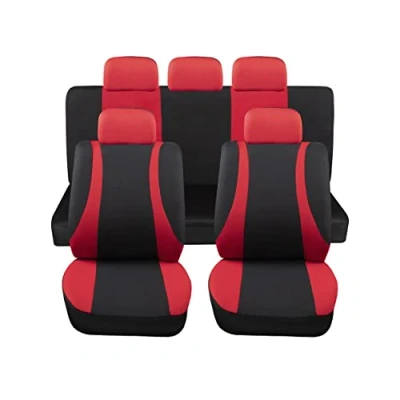 Image de Auto Accessori Lupex Lot de housses universelles LS10 voiture, couleur rouge, avant et arrière, en polyester, utilitaire No Suv