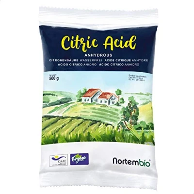 Image de Nortembio Acide Citrique Biologique 500 g. Anhidre en Poudre, 100% Pure. Nettoyant Multi Usages. E Book Inclus.