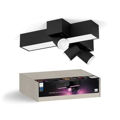 Image de Philips Hue Spot LED Centris Cross noir à 3 lampes RVB CCT