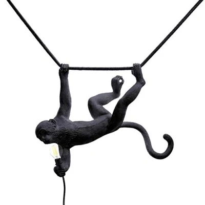 Image de Seletti The Monkey Lamp Swing Lampe singe Noir