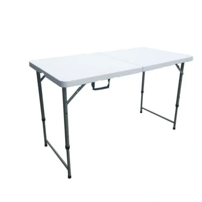 Image de Table de réception pliante 4 personnes 122 cm Structure en acier et Plateau Polyéthylene PEHD Blanc