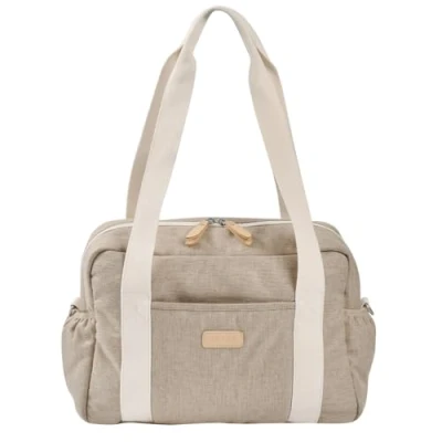 Image de BEABA, Sac à Langer pour Bébé, Multiples Compartiments, 10 poches, Glissière trolley valises, Bandoulière, Pochette isotherme, Matelas Langer, Déperlant, Contenance 16L, Paris, Terre d&#039;argile