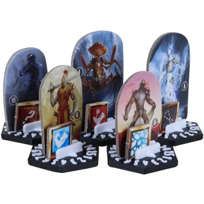 Image de Feldherr 10 pcs. Value Pack Dial Bases Compatible with Gloomhaven + Frosthaven Gloomhaven: Jaws of The Lion Multicolor, Couleur:Black White
