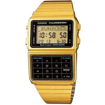 Image de Casio Digital Banque de données en acier inoxydable multilingue DBC 611G 1DF DBC611G Montre pour homme