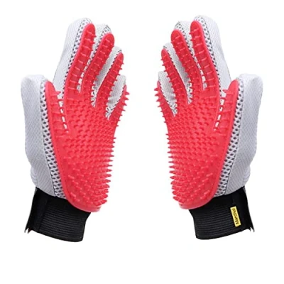 Image de Gant de Toilettage pour Animaux Compagnie, Brossage Chien avec 260 Pointes, Massage Chats à Poils Longs/Courts, Chat, Chien, Cheval (1 Paire)