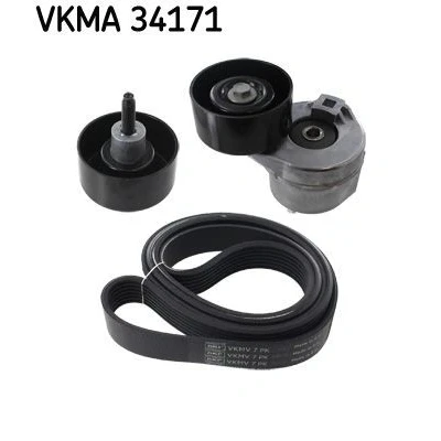 Image de SKF VKMA 34171 Jeu de courroies trapézoïdales à nervures sans accouplement friction liquide FORD: Transit Mk5 Сamion Plateau/Сhâssis