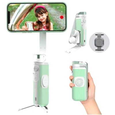 Image de PowerVision S1 Smartphone Nacelle de stabilisation pour iPhone Android Vlog Youtuber Trépied AI Tracking Selfie Powerbank Support Téléphone Accessoire Voyage （Explorer Kit，Vert）