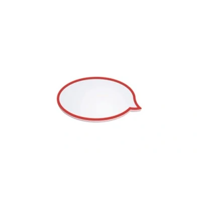 Image de MAUL Cartes d&#039;animation bulle 11 x 19 cm (50 pièces) de présentation en forme avec bord rouge Idéales comme aide pour les présentations et ateliers Blanc