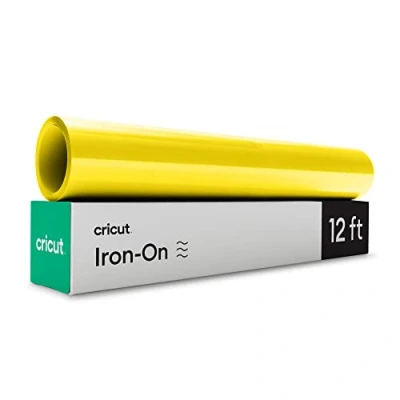Image de Cricut Rouleau de Vinyle Transfert Thermique pour Une Utilisation avec Toutes Les Machines à découper Jaune Fluo 3,6, 3,6m (12ft)