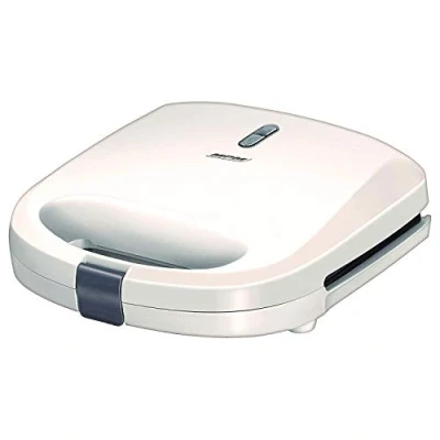 Image de Appareil à Sandwichs pour 2 Sandwiches, 4 en Forme de Triangle, Antiadhésif MPM MOP 27 750W Blanc