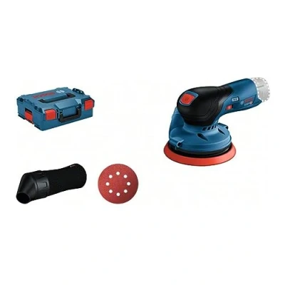 Image de Bosch Professional 12V System ponceuse excentrique sans fil GEX 125 (avec plateau de ponçage (125 mm), 1 disque abrasif, sac à poussières, batterie ni chargeur, dans L BOXX 136)