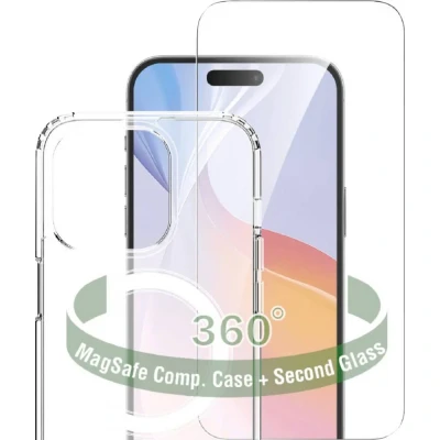 Image de Coque MagSafe pour iPhone 16 Pro Antichoc avec Verre Trempé 9H Transparent Neuf