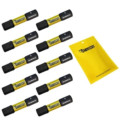 Image de 10 x SabreCut SCRH632_10 32 mm H6 Hex Magnétique Impact Tournevis Embouts Set Single End Heavy Duty Compatible avec Dewalt Milwaukee Bosch Makita et autres