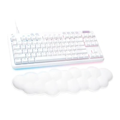 Image de Logitech G Clavier Filaire 713 avec éclairage RVB LIGHTSYNC, commutateurs tactiles (GX Marron) et Repose Poignet, PC/Mac Blanc