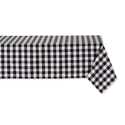 Image de DII Nappe à Carreaux 100% Coton, Lavable en Machine, 132 x cm, Noir