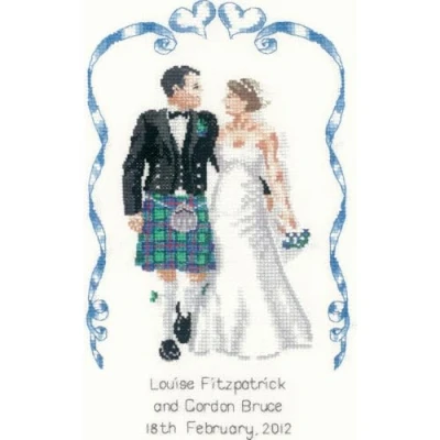 Image de Heritage Kit de point croix Motif mariage écossais Aida 14 fils